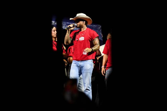 Colombian singer Maluma performs on stage during the launch of his new album 'Loco x Volver' in Medellin, Colombia on May 14, 2026. (Photo by Jaime SALDARRIAGA / AFP)