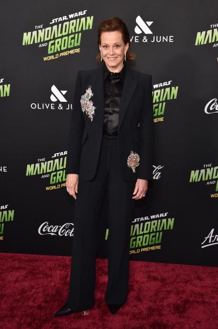 US actress Sigourney Weaver attends the world premiere of "Star Wars: The Mandalorian and Grogu" at the TCL Chinese Theatre in Los Angeles on May 14, 2026. (Photo by Chris DELMAS / AFP)
