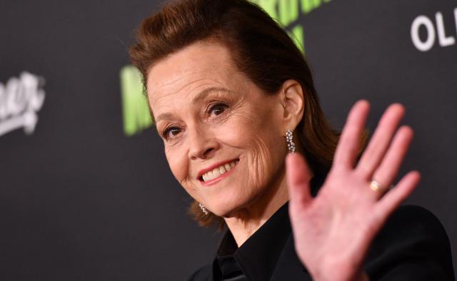 US actress Sigourney Weaver attends the world premiere of "Star Wars: The Mandalorian and Grogu" at the TCL Chinese Theatre in Los Angeles on May 14, 2026. (Photo by Chris DELMAS / AFP)