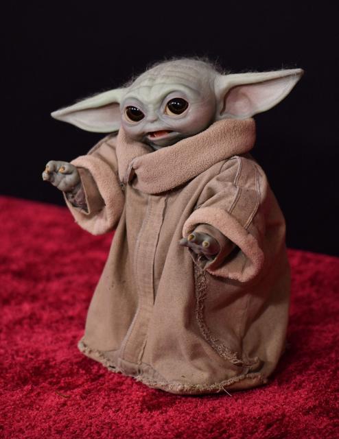 Grogu attends the world premiere of "Star Wars: The Mandalorian and Grogu" at the TCL Chinese Theatre in Los Angeles on May 14, 2026. (Photo by Chris DELMAS / AFP)