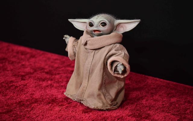 Grogu attends the world premiere of "Star Wars: The Mandalorian and Grogu" at the TCL Chinese Theatre in Los Angeles on May 14, 2026. (Photo by Chris DELMAS / AFP)
