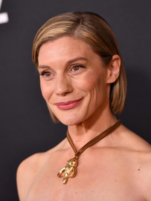 US actress Katee Sackhoff attends the world premiere of "Star Wars: The Mandalorian and Grogu" at the TCL Chinese Theatre in Los Angeles on May 14, 2026. (Photo by Chris DELMAS / AFP)