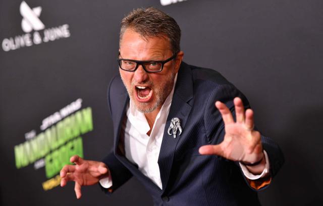 US actor Steve Blum attends the world premiere of "Star Wars: The Mandalorian and Grogu" at the TCL Chinese Theatre in Los Angeles on May 14, 2026. (Photo by Chris DELMAS / AFP)
