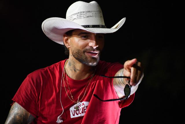 Colombian singer Maluma performs on stage during the launch of his new album 'Loco x Volver' in Medellin, Colombia on May 14, 2026. (Photo by Jaime SALDARRIAGA / AFP)