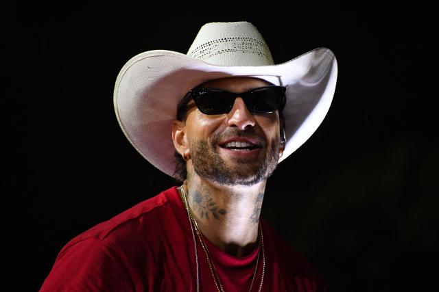 Colombian singer Maluma performs on stage during the launch of his new album 'Loco x Volver' in Medellin, Colombia on May 14, 2026. (Photo by Jaime SALDARRIAGA / AFP)