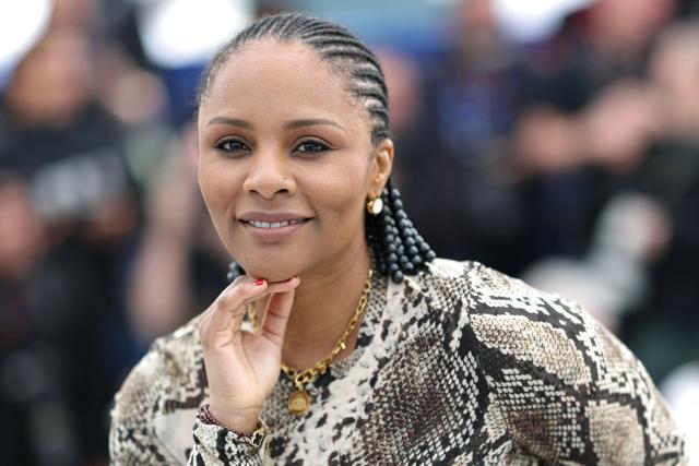 Haitian director, screenwriter, actress and producer Gessica Geneus pos during a photocall of the film "Mary Magdalene" at the 79th edition of the Cannes Film Festival in Cannes, southern France on May 15, 2026. (Photo by Sameer AL-DOUMY / AFP)