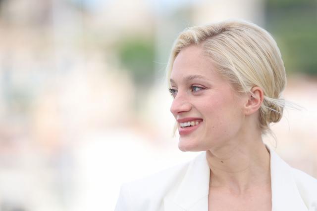 French actress Nadia Tereszkiewicz poses during a photocall of the film "Une Vie Manifeste" at the 79th edition of the Cannes Film Festival in Cannes, southern France on May 15, 2026. (Photo by Valery HACHE / AFP)