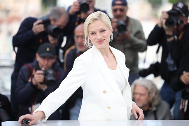 French actress Nadia Tereszkiewicz poses during a photocall of the film "Une Vie Manifeste" at the 79th edition of the Cannes Film Festival in Cannes, southern France on May 15, 2026. (Photo by Valery HACHE / AFP)