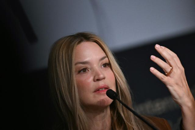 Belgian-French actress Virginie Efira attends a press conference for the film "Histoires Paralleles" (Parallel Tales) at the 79th edition of the Cannes Film Festival in Cannes, southern France on May 15, 2026. (Photo by Julie SEBADELHA / AFP)
