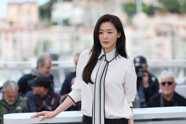 South Korean actress Jun Gianna poses during a photocall of the film "Gun-Che" (Colony) at the 79th edition of the Cannes Film Festival in Cannes, southern France on May 15, 2026. (Photo by Thibaud MORITZ / AFP)