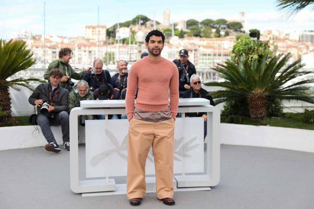 French actor Sami Outalbali poses during a photocall of the film "Sanguine" at the 79th edition of the Cannes Film Festival in Cannes, southern France on May 15, 2026. (Photo by Thibaud MORITZ / AFP)