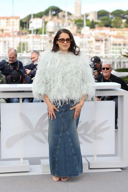 French actress Sonia Faidi poses during a photocall of the film "Sanguine" at the 79th edition of the Cannes Film Festival in Cannes, southern France on May 15, 2026. (Photo by Thibaud MORITZ / AFP)
