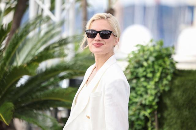 French actress Nadia Tereszkiewicz poses during a photocall of the film "Une Vie Manifeste" at the 79th edition of the Cannes Film Festival in Cannes, southern France on May 15, 2026. (Photo by Valery HACHE / AFP)