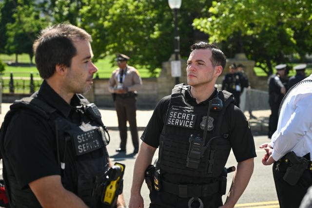 Members of the US Secret Service attend the National Peace Officers' Memorial Service, ahead of the arrival of US Vice President JD Vance, outside the US Capitol in Washington, DC, on May 15, 2026. The annual event honors law enforcement officers who died in the line of duty. (Photo by Alex WROBLEWSKI / AFP)