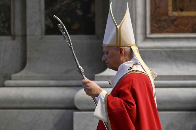 Pope Leo XIV presides over the funeral of late Swiss cardinal Emil Paul Tscherrig at St Peter's basilica in the Vatican on May 15, 2026. (Photo by Andreas SOLARO / AFP)