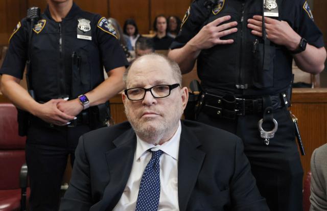 Former Hollywood film producer Harvey Weinstein appears in Manhattan Supreme Court during his retrial in New York City on May 15, 2026. The retrial of Weinstein on a rape charge on which a jury was previously deadlocked began on April 14, although he will remain imprisoned for other offenses regardless of the verdict. Weinstein is accused of the third-degree rape of Jessica Mann, who starred in the 2015 romantic comedy "This Isn't Funny." (Photo by TIMOTHY A. CLARY / POOL / AFP)