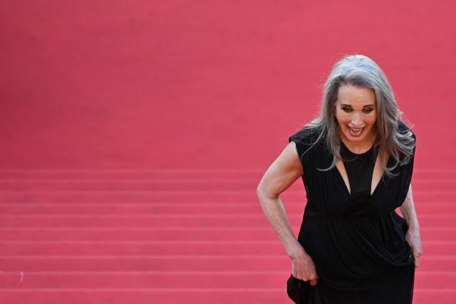 US actress Andie Macdowell arrives for the screening of the film "Karma" at the 79th edition of the Cannes Film Festival in Cannes, southern France on May 15, 2026. (Photo by Antonin THUILLIER / AFP)