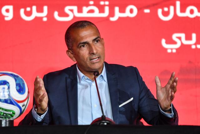Head coach of Tunisia’s national football team Sabri Lamouchi speaks during a press conference in Tunis on May 15, 2026, ahead of the 2026 FIFA World Cup. Lamouchi announced the list of players who will participate in the World Cup. (Photo by FETHI BELAID / AFP)