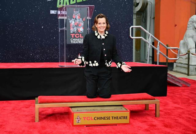 US actress Sigourney Weaver attends her hand and footprint ceremony at the TCL Chinese Theatre in Hollywood, California on May 15, 2026. (Photo by Frederic J. Brown / AFP)