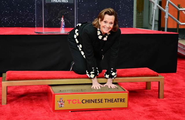 US actress Sigourney Weaver attends her hand and footprint ceremony at the TCL Chinese Theatre in Hollywood, California on May 15, 2026. (Photo by Frederic J. Brown / AFP)