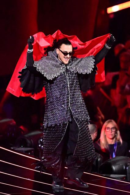Albania's singer Alis Kallaci arrives on stage for the dress rehearsal for the grand final of the Eurovision Song Contest 2026 (ESC) at Wiener Stadthalle in Vienna, Austria on May 15, 2026. (Photo by Tobias SCHWARZ / AFP)