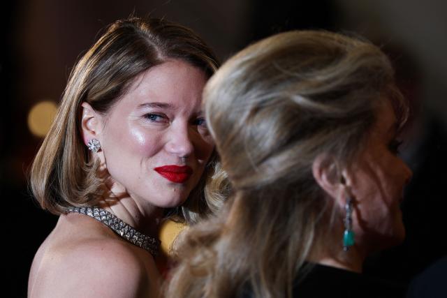 French actress Lea Seydoux arrives for the screening of the film "Gentle Monster" at the 79th edition of the Cannes Film Festival in Cannes, southern France on May 15, 2026. (Photo by Sameer AL-DOUMY / AFP)