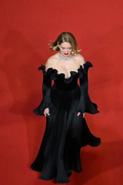 French actress Lea Seydoux arrives for the screening of the film "Gentle Monster" at the 79th edition of the Cannes Film Festival in Cannes, southern France on May 15, 2026. (Photo by Antonin THUILLIER / AFP)