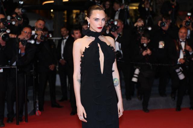 British actress Cara Delevingne arrives for the screening of the film "Club Kid" at the 79th edition of the Cannes Film Festival in Cannes, southern France on May 15, 2026. (Photo by Sameer AL-DOUMY / AFP)