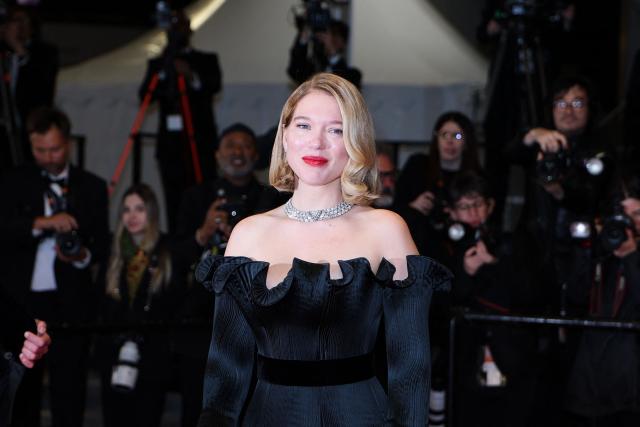 French actress Lea Seydoux leaves after the screening of the film "Gentle Monster" at the 79th edition of the Cannes Film Festival in Cannes, southern France on May 15, 2026. (Photo by Sameer AL-DOUMY / AFP)