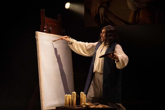 A performer stages the opera "Salvador Rosa" by Brazilian composer Carlos Gomes during the 27th Amazonas Opera Festival (FAO) at the Amazonas Theater in Manaus, Amazonas state, Brazil on May 15, 2026. Set in 17th-century Italy, the opera follows the painter and poet Salvator Rosa, who is caught up in political and romantic conflicts. (Photo by MICHAEL DANTAS / AFP)