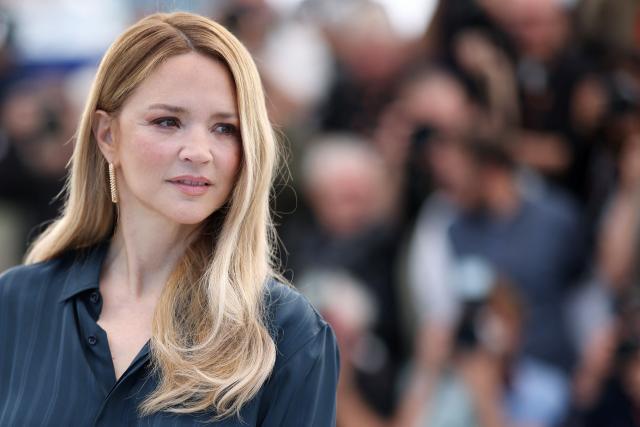 Belgian actress Virginie Efira poses during a photocall of the film "Soudain" (All of a Sudden) at the 79th edition of the Cannes Film Festival in Cannes, southern France on May 16, 2026. (Photo by Valery HACHE / AFP)