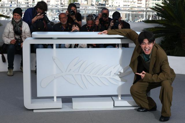 Japanese actor Kodai Kurosaki poses during a photocall of the film "Soudain" (All of a Sudden) at the 79th edition of the Cannes Film Festival in Cannes, southern France on May 16, 2026. (Photo by Sameer AL-DOUMY / AFP)