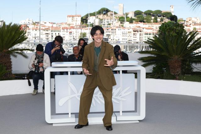 Japanese actor Kodai Kurosaki poses during a photocall of the film "Soudain" (All of a Sudden) at the 79th edition of the Cannes Film Festival in Cannes, southern France on May 16, 2026. (Photo by Sameer AL-DOUMY / AFP)