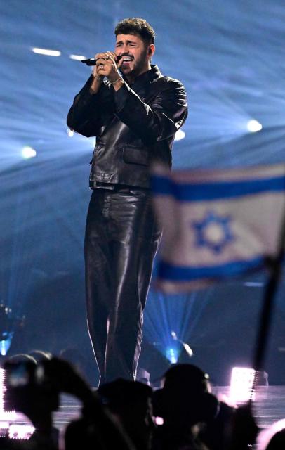 Israeli singer Noam Bettan, representing Israel with the song 'Michelle', performs during the dress rehearsal for the grand final of the Eurovision Song Contest 2026 (ESC) at Wiener Stadthalle in Vienna, Austria, on May 16, 2026. (Photo by Tobias SCHWARZ / AFP)