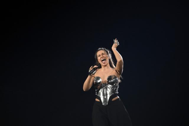 Poland's Alicja performs during a dress rehearsal for the grand final of the Eurovision Song Contest 2026 (ESC) at Wiener Stadthalle in Vienna, Austria, on May 16, 2026. (Photo by HELMUT FOHRINGER / APA / AFP) / Austria OUT