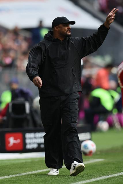 Bayern Munich's Belgian head coach Vincent Kompany gestures during the German first division Bundesliga football match between FC Bayern Munich and FC Cologne in Munich, southern Germany, on May 16, 2026. (Photo by Alexandra BEIER / AFP) / DFL REGULATIONS PROHIBIT ANY USE OF PHOTOGRAPHS AS IMAGE SEQUENCES AND/OR QUASI-VIDEO