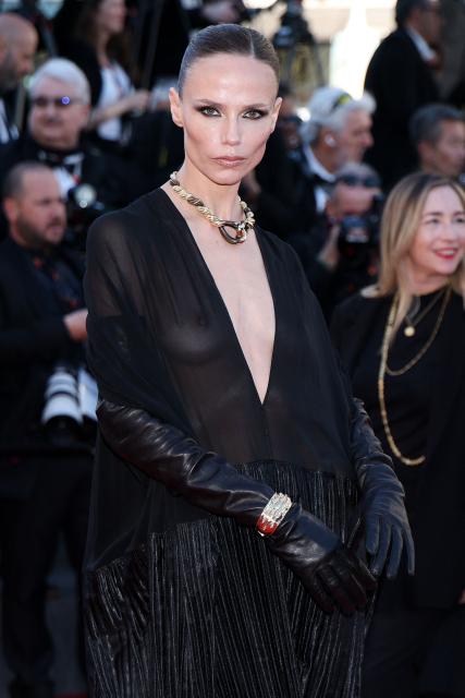 Russian model Natasha Poly arrives for the screening of the film "El ser querido" (The Beloved) at the 79th edition of the Cannes Film Festival in Cannes, southern France on May 16, 2026. (Photo by Sameer AL-DOUMY / AFP)