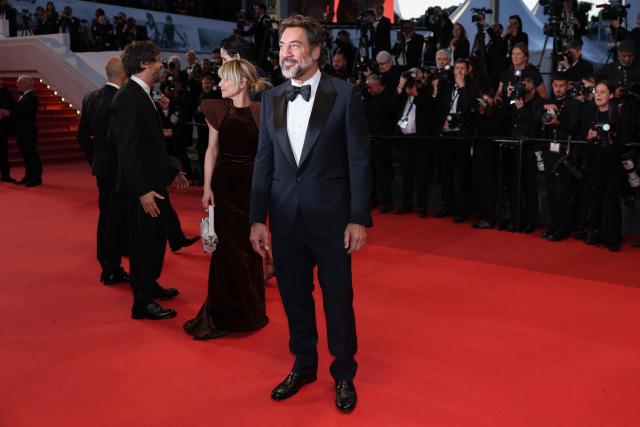 Spanish actor Javier Bardem leaves after the screening of the film "El ser querido" (The Beloved) at the 79th edition of the Cannes Film Festival in Cannes, southern France on May 16, 2026. (Photo by Thibaud MORITZ / AFP)