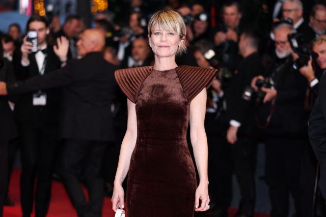 French actress Marina Fois leaves after the screening of the film "El ser querido" (The Beloved) at the 79th edition of the Cannes Film Festival in Cannes, southern France on May 16, 2026. (Photo by Sameer AL-DOUMY / AFP)