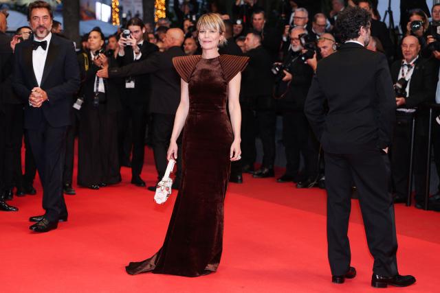 French actress Marina Fois leaves after the screening of the film "El ser querido" (The Beloved) at the 79th edition of the Cannes Film Festival in Cannes, southern France on May 16, 2026. (Photo by Sameer AL-DOUMY / AFP)