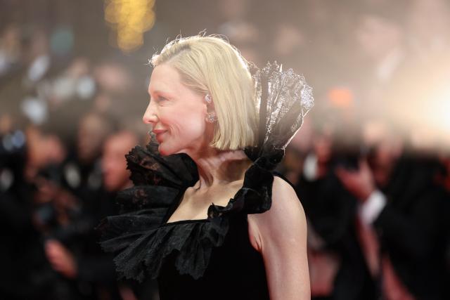 Australian US actress Cate Blanchett arrives for the screening of the film "Paper Tiger" at the 79th edition of the Cannes Film Festival in Cannes, southern France on May 16, 2026. (Photo by Valery HACHE / AFP)