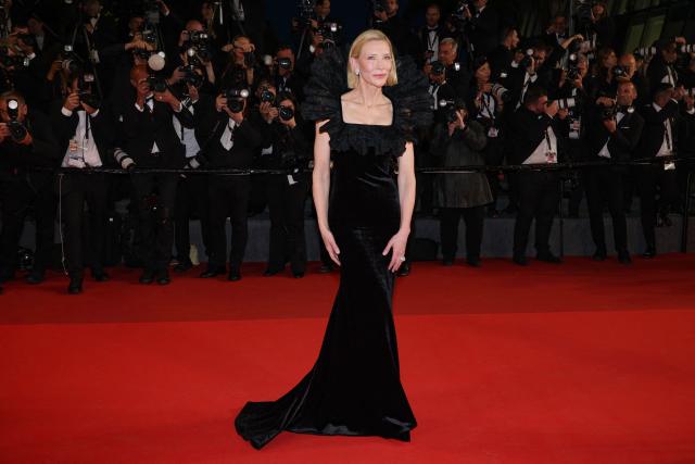 Australian US actress Cate Blanchett arrives for the screening of the film "Paper Tiger" at the 79th edition of the Cannes Film Festival in Cannes, southern France on May 16, 2026. (Photo by Valery HACHE / AFP)