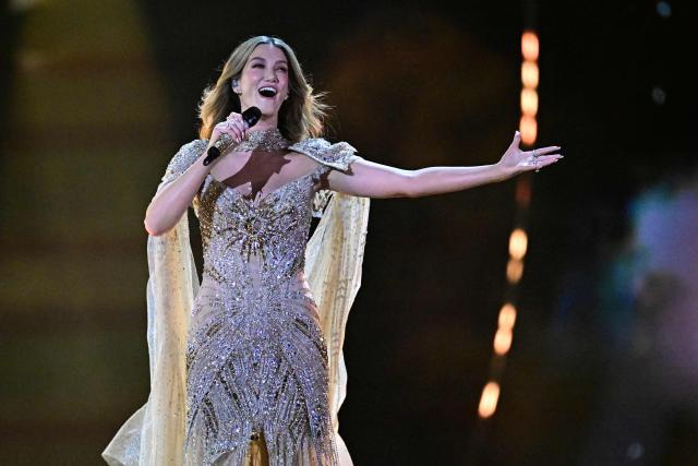 Australian singer Delta Goodrem, representing Australia with the song 'Eclipse', performs during the final of the Eurovision Song Contest 2026 (ESC) at Wiener Stadthalle in Vienna, Austria on May 16, 2026. (Photo by Tobias SCHWARZ / AFP)