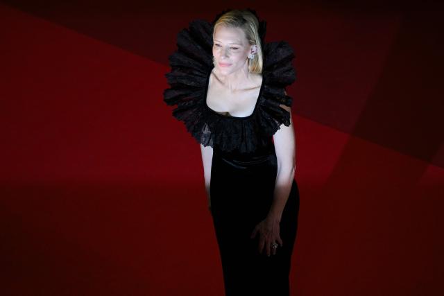 Australian US actress Cate Blanchett arrives for the screening of the film "Paper Tiger" at the 79th edition of the Cannes Film Festival in Cannes, southern France on May 16, 2026. (Photo by Olivier CHASSIGNOLE / AFP)