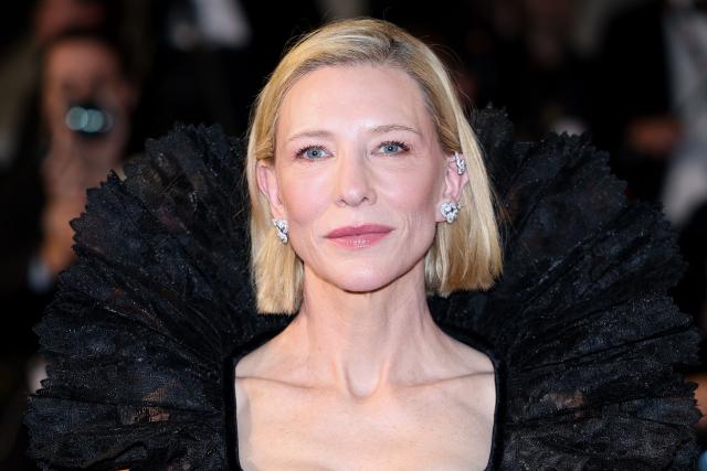 Australian US actress Cate Blanchett arrives for the screening of the film "Paper Tiger" at the 79th edition of the Cannes Film Festival in Cannes, southern France on May 16, 2026. (Photo by Sameer AL-DOUMY / AFP)