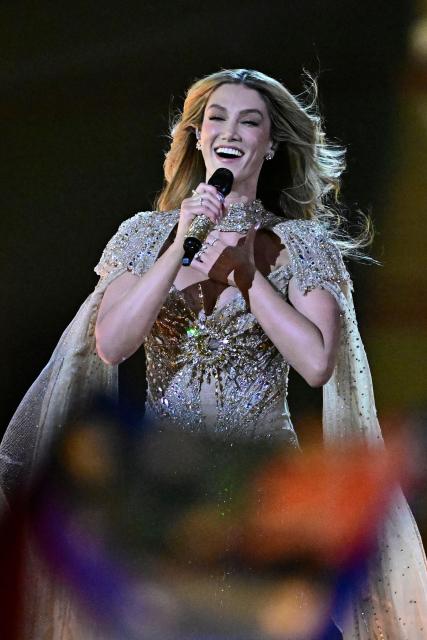 Australian singer Delta Goodrem, representing Australia with the song 'Eclipse', performs during the final of the Eurovision Song Contest 2026 (ESC) at Wiener Stadthalle in Vienna, Austria on May 16, 2026. (Photo by Tobias SCHWARZ / AFP)