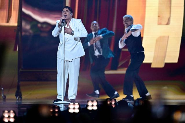 Italian singer Sal Da Vinci, representing Italy with the song 'Per Sempre Si', performs during the final of the Eurovision Song Contest 2026 (ESC) at Wiener Stadthalle in Vienna, Austria on May 16, 2026. (Photo by Tobias SCHWARZ / AFP)