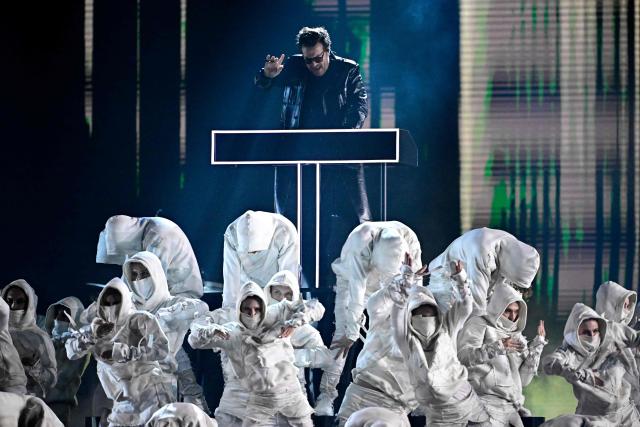 Austrian DJ Parov Stelar performs during the final of the Eurovision Song Contest 2026 (ESC) at Wiener Stadthalle in Vienna, Austria on May 16, 2026. (Photo by Tobias SCHWARZ / AFP)