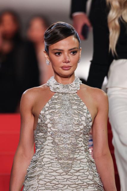 US actress Keleigh Teller leave after the screening of the film "Paper Tiger" at the 79th edition of the Cannes Film Festival in Cannes, southern France on May 16, 2026. (Photo by Sameer AL-DOUMY / AFP)