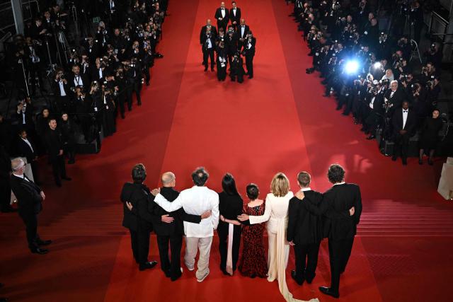 The cast arrives for the screening of the film "Full Phil" at the 79th edition of the Cannes Film Festival in Cannes, southern France on May 16, 2026. (Photo by Antonin THUILLIER / AFP)